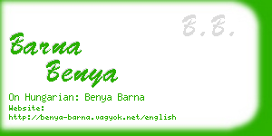 barna benya business card